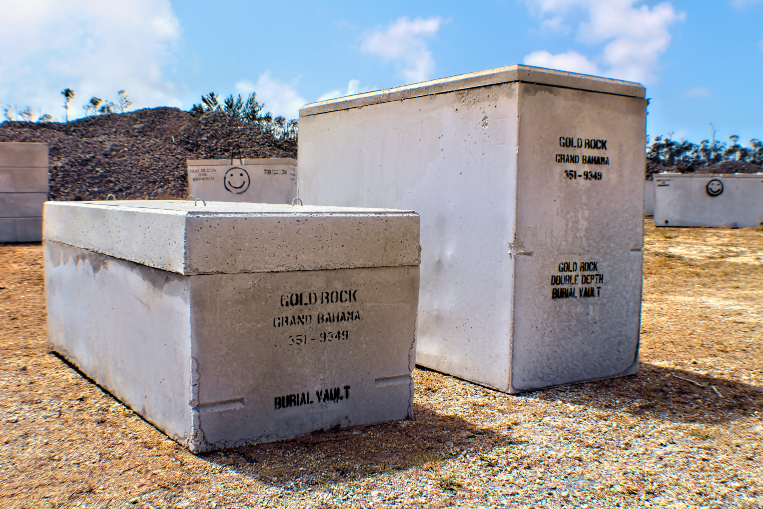 Single Burial Vault Gold Rock Concrete Bahamas